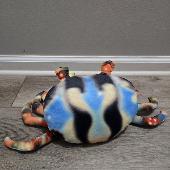 Crab Plush Stuffed Animal With 10 Legs 9" x 7" Colorful Tie Dye Soft Oceanlife - Picture 6 of 7